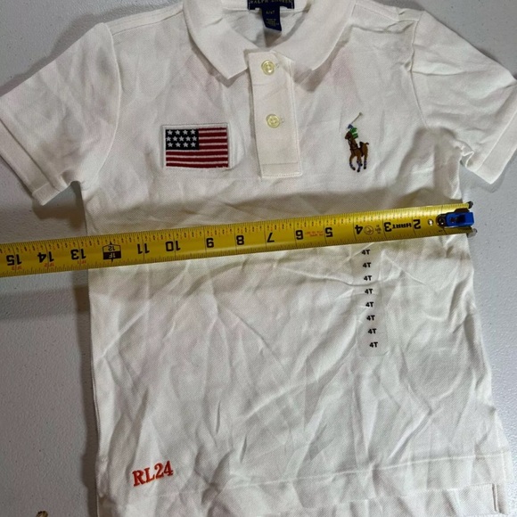 New New Polo Ralph Lauren White USA Polo Sz 4 / 4T boys - Picture 2 of 10